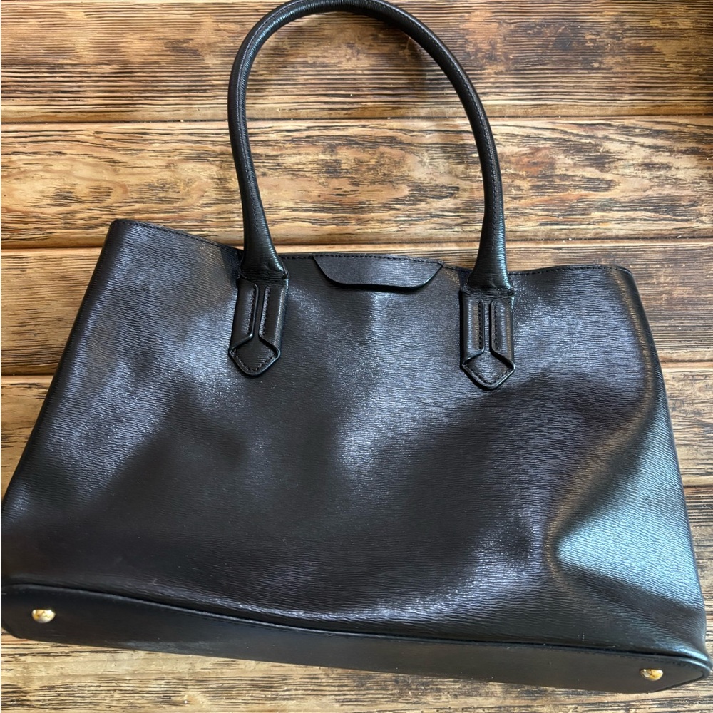Black Leather Tote Bag - Picture 2 of 6